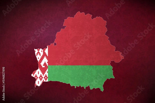 Fototapeta Belarus vector map with flag	
