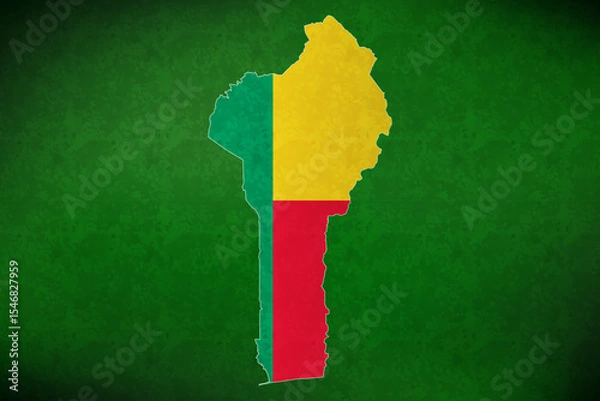 Fototapeta Benin vector map with flag	
