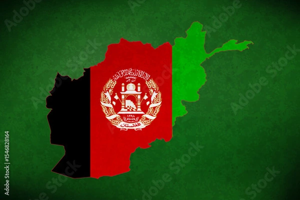 Fototapeta Afghanistan vector map with flag