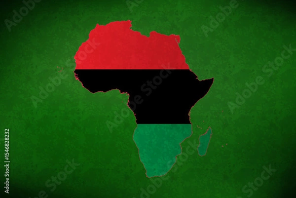 Fototapeta Africa vector map with flag