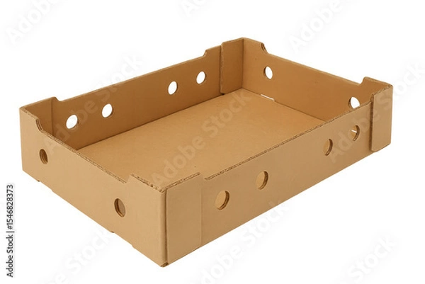 Obraz Empty cardboard tray isolated on transparent background