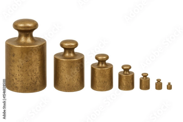 Obraz Calibration weights decreasing in size on transparent background