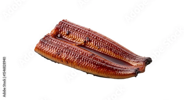 Fototapeta Grilled Eel Isolated on Transparent Background. Japanese food
