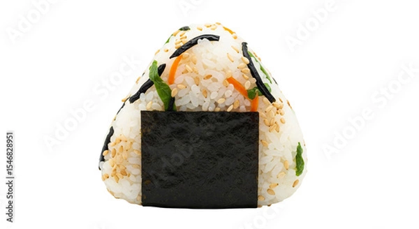 Fototapeta Onigiri isolated on Transparent Background. Japanese food