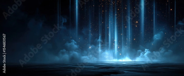 Obraz Dark Empty Scene created with Generative AI Technology, ai, generative