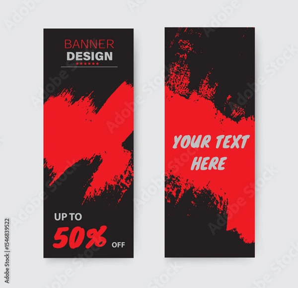 Obraz Set of banner with abstract grunge background