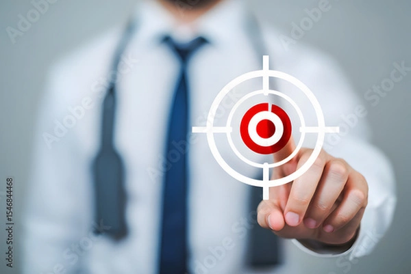 Obraz Precision Medicine Doctor Targeting Health Goals with Advanced Technology and Focused Care for Optimal Patient Outcomes and Personalized Treatment Plans in Healthcare