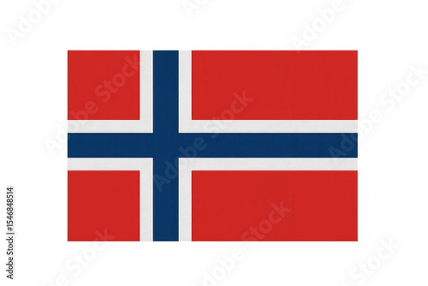 Obraz Norwegian flag waving on transparent background: symbol of scandinavian nation