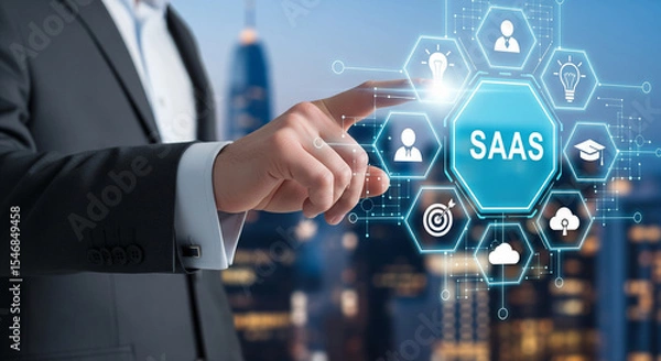 Fototapeta SaaS Business Concept Isolated on Transparent Background