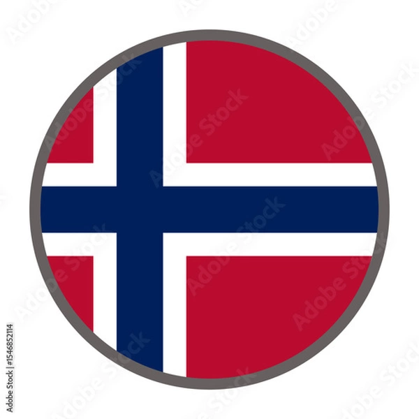 Fototapeta round flag of Norway country on white background vector
Vector round flag