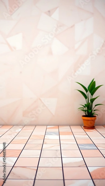 Obraz Colorful Pastel Terrazzo Background Texture with Stone Tiles vertical