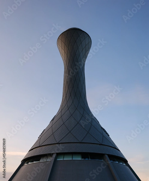 Fototapeta Air Traffic Control Tower At Dusk