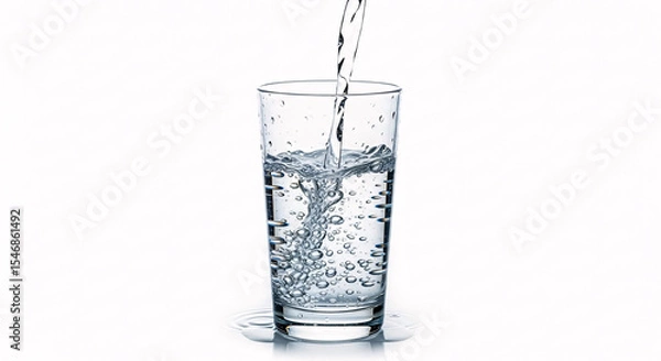 Fototapeta Photorealistic Beverage Collection: Liquids Being Poured into Glasses on Pure White Background - Realistic Drink Splash Images for Commercial and Editorial Use
