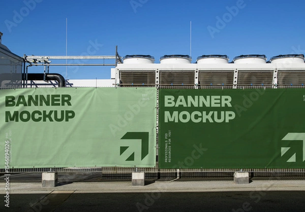 Fototapeta Two Construction Banner Mockups