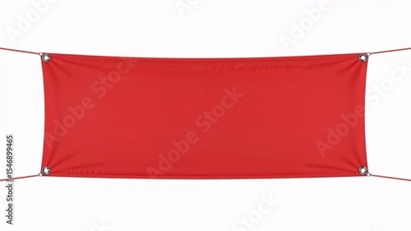 Obraz Vibrant red banner with grommets