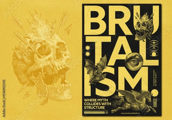 Obraz Surreal Brutalist Poster Layout