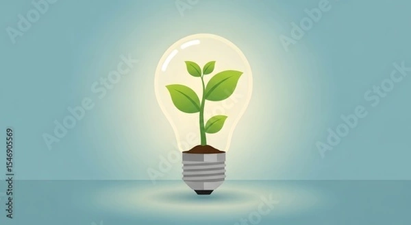 Obraz light bulb with plant inside
