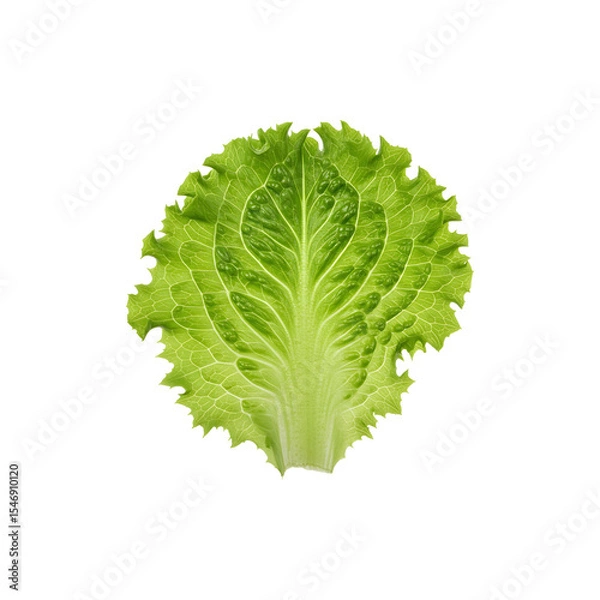 Obraz Fresh Romaine Lettuce Leaf for Salads and Healthy Eating on White Background