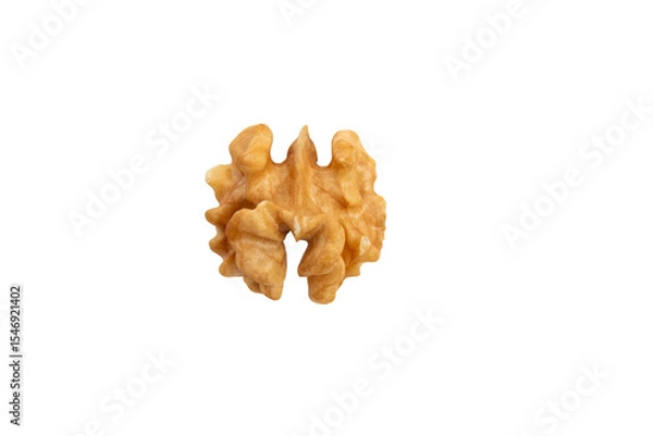 Obraz Single walnut kernel – PNG, top view, isolated on transparent background