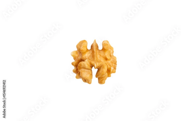 Obraz Single walnut kernel – PNG, top view, isolated on transparent background
