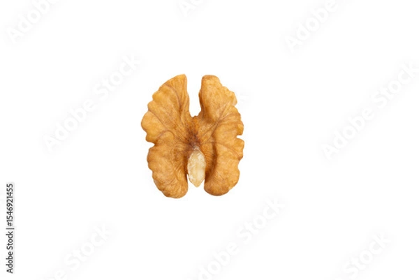 Obraz Half walnut kernel – PNG, top view, isolated on transparent background