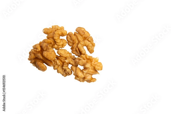 Obraz Five walnut halves – PNG, top view, isolated on transparent background