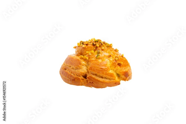 Obraz Pistachio cream puff – PNG, front view, isolated on transparent background