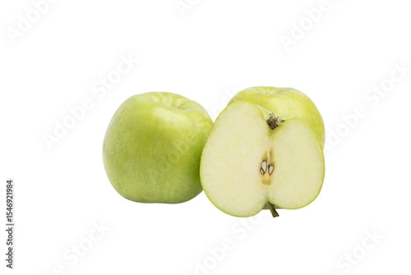 Obraz Green apples – PNG, front view, isolated on transparent background