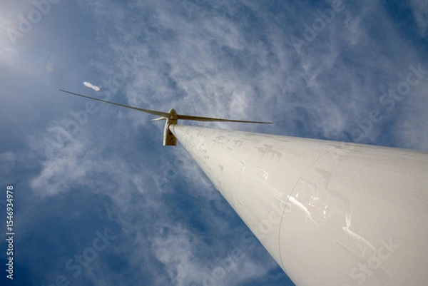 Obraz Parque eólico cielo azul con nubes
