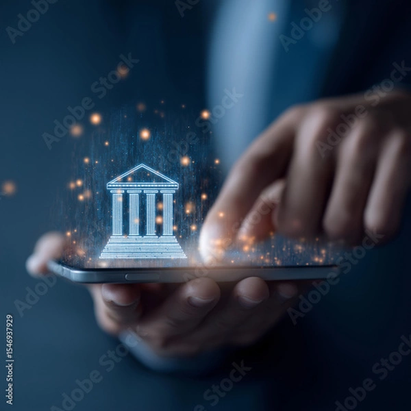 Obraz hand holding smart phone