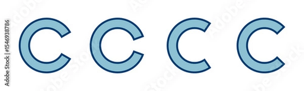 Fototapeta Copyright icon vector isolated on white background. copyright symbols