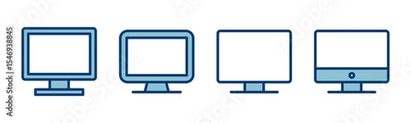 Fototapeta Computer icon vector isolated on white background. PC Icon vector. Computer monitor icon. Flat PC symbol
