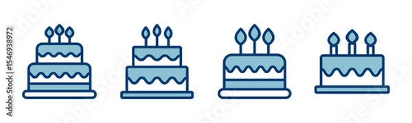 Fototapeta Cake icon vector isolated on white background. Cake vector. Birthday cake icon