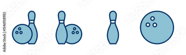 Fototapeta Bowling game Pin Icon vector isolated on white background. Bowling icon, ball and pin