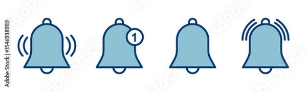 Fototapeta Bell Icon vector isolated on white background. Notification symbol. Bell vector icon
