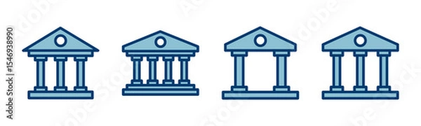 Fototapeta Bank icon vector isolated on white background. bank vector icon, museum, university