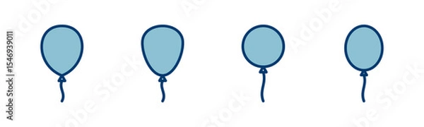 Fototapeta Balloon icon vector isolated on white background. party balloon icon decoration birthday vector. Balloon vector icon