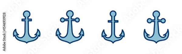 Fototapeta Anchor icon vector isolated on white background.Anchor symbol logo. Anchor marine icon.