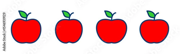 Fototapeta Apple icon vector isolated on white background. Apple vector icon.