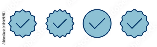 Fototapeta Approved icon vector isolated on white background. Certified Medal Icon vector. check mark