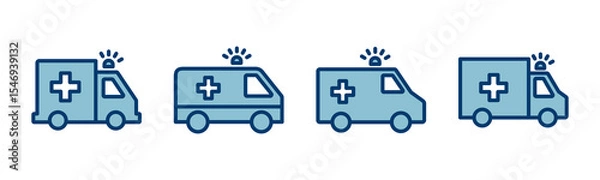 Fototapeta Ambulance Icon vector isolated on white background. Ambulance Icon Design. ambulance truck icon vector