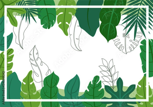 Fototapeta Floral Summer Background with empty space