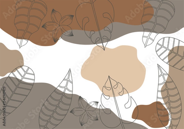 Fototapeta Flat design spring Tropical Leaves Frame