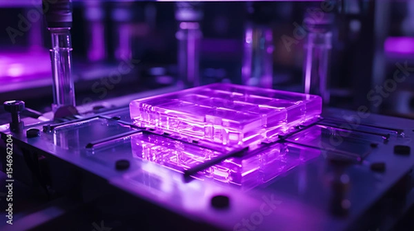 Fototapeta A purple object is being manufactured in a lab