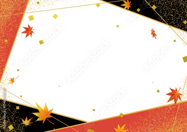 Obraz 紅葉の和風フレーム