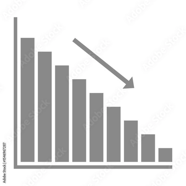Fototapeta 右肩下がりの棒グラフ_1
