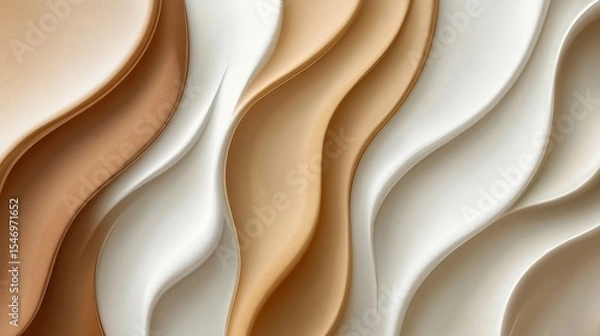 Fototapeta Elegant Abstract Texture with Flowing Waves in Neutral Tones for Modern Design