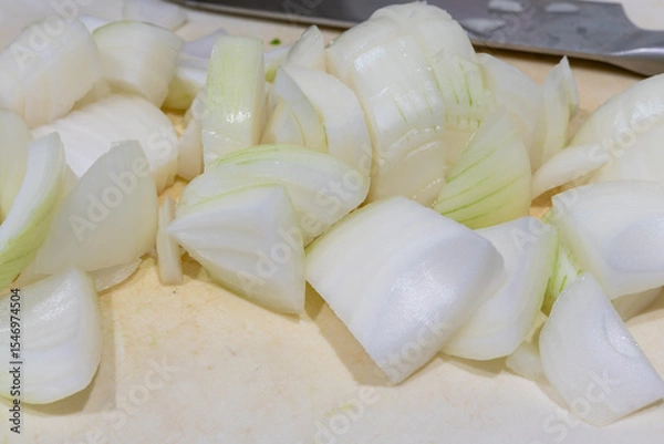 Obraz 玉ねぎをカットしている所