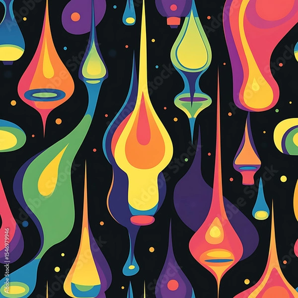 Fototapeta Seamless tile patterns combining cultural, modern, and botanical inspirations for commercial vector.