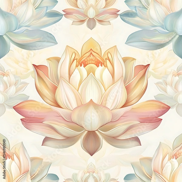 Fototapeta Seamless tile patterns combining cultural, modern, and botanical inspirations for commercial vector.